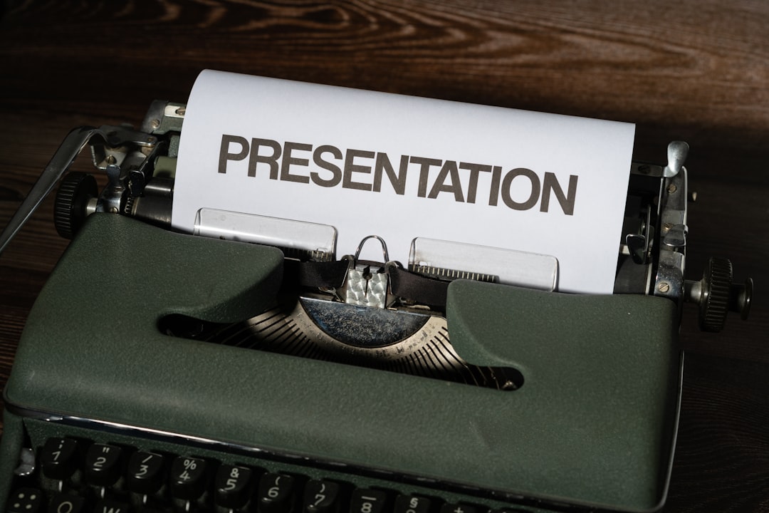 a typewriter with a sign on it